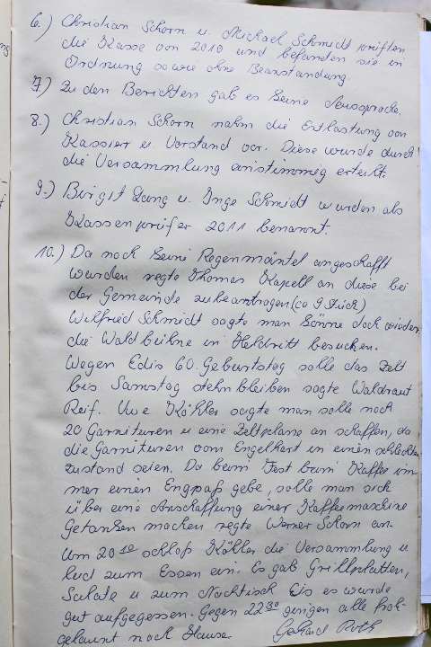 Das Protokollbuch der FFW Recheldorf