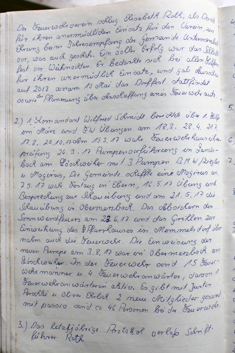 Das Protokollbuch der FFW Recheldorf