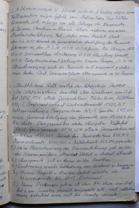 Das Protokollbuch der FFW Recheldorf