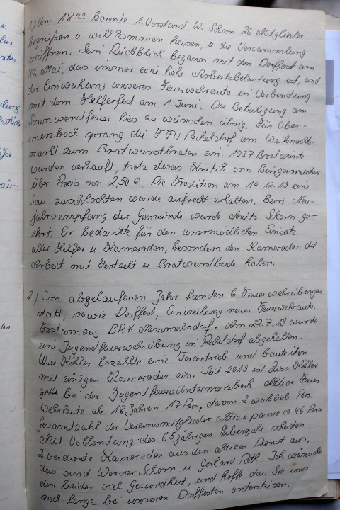 Das Protokollbuch der FFW Recheldorf