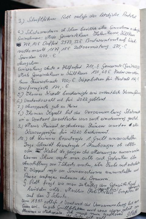 Das Protokollbuch der FFW Recheldorf