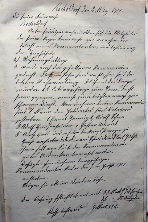 Das Protokollbuch der FFW Recheldorf