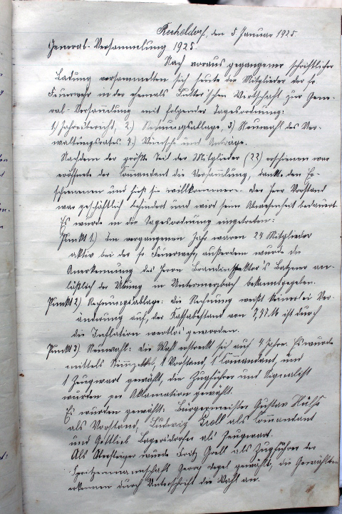 Das Protokollbuch der FFW Recheldorf