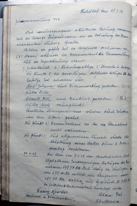 Das Protokollbuch der FFW Recheldorf