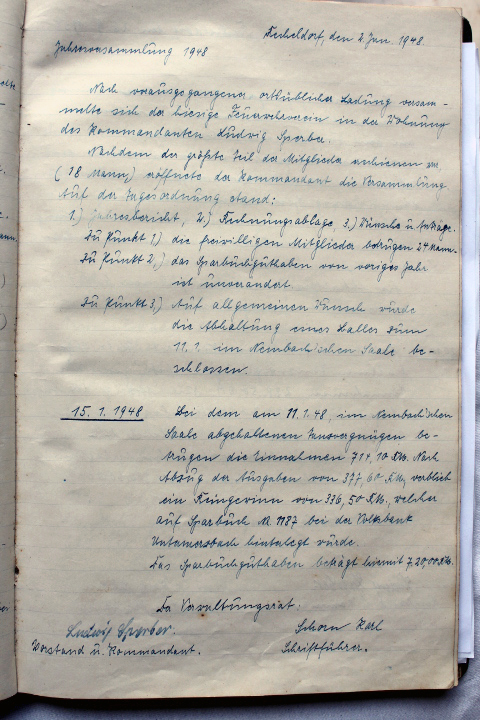 Das Protokollbuch der FFW Recheldorf