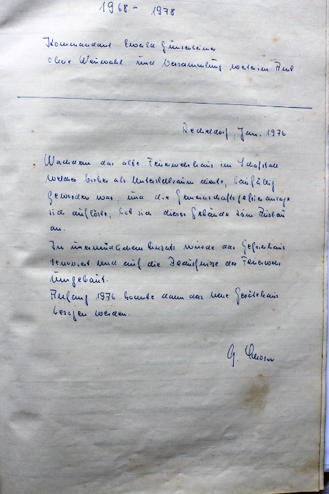 Das Protokollbuch der FFW Recheldorf