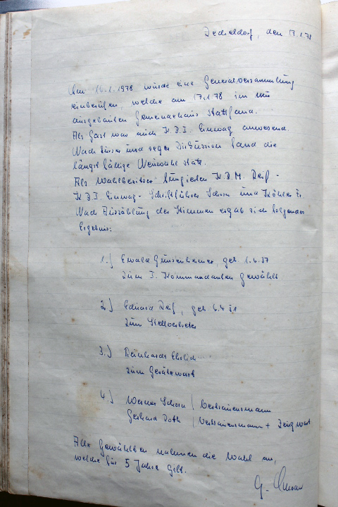 Das Protokollbuch der FFW Recheldorf