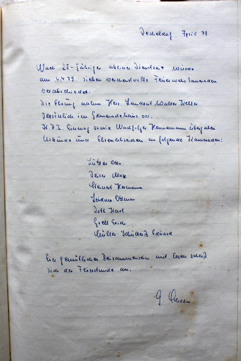 Das Protokollbuch der FFW Recheldorf