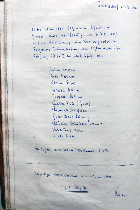 Das Protokollbuch der FFW Recheldorf