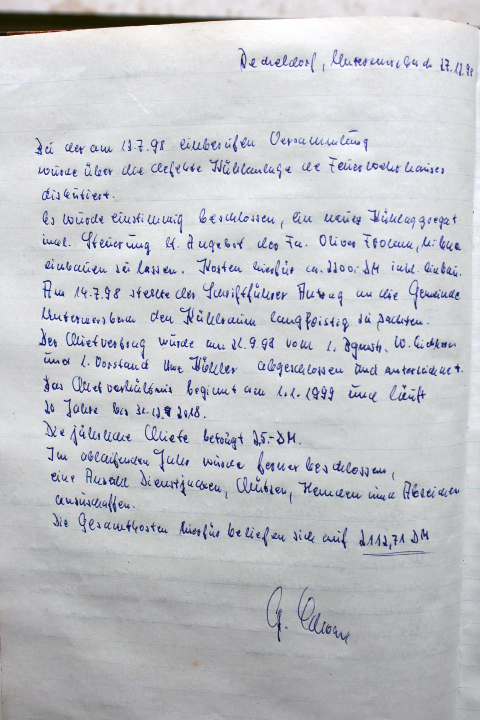 Das Protokollbuch der FFW Recheldorf