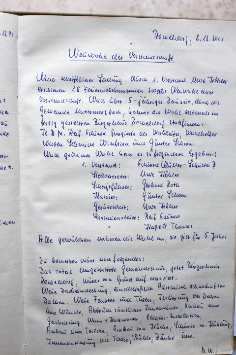 Das Protokollbuch der FFW Recheldorf