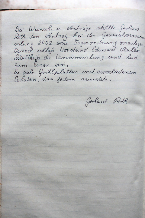 Das Protokollbuch der FFW Recheldorf