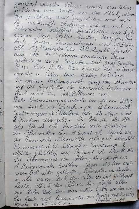 Das Protokollbuch der FFW Recheldorf