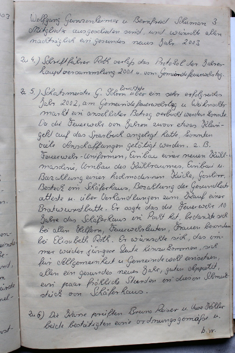 Das Protokollbuch der FFW Recheldorf