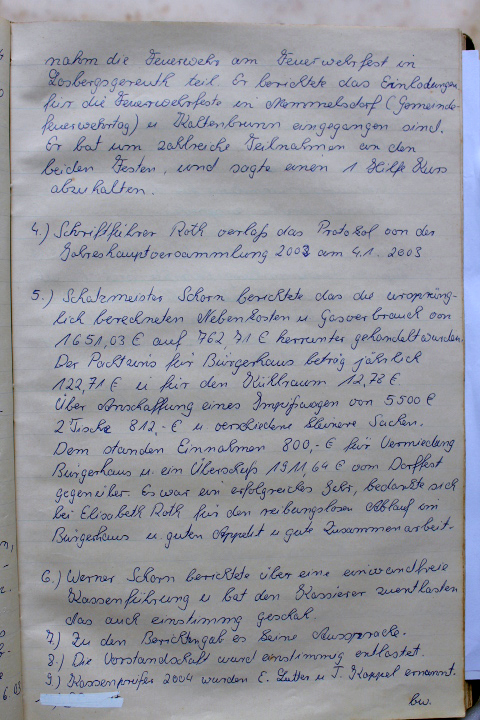 Das Protokollbuch der FFW Recheldorf