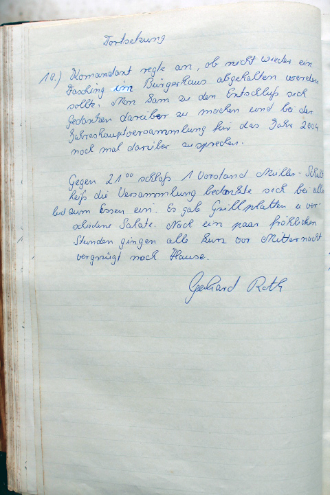 Das Protokollbuch der FFW Recheldorf