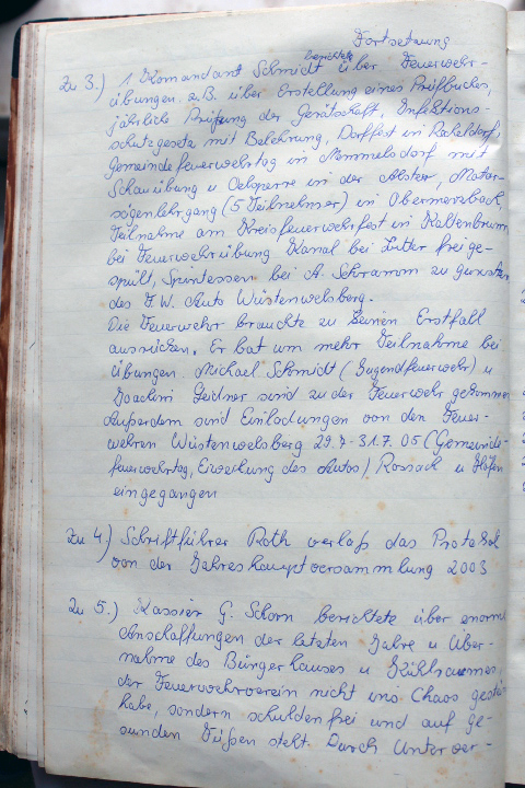 Das Protokollbuch der FFW Recheldorf