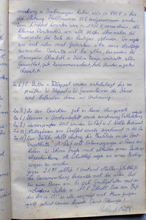 Das Protokollbuch der FFW Recheldorf