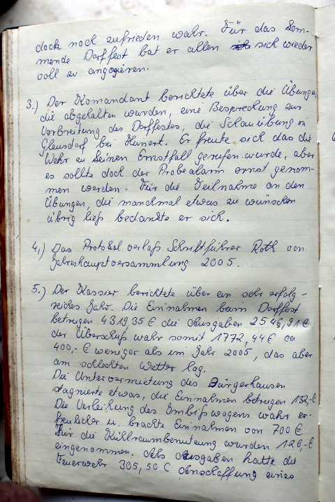 Das Protokollbuch der FFW Recheldorf